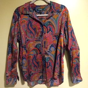 Ralph Lauren paisley long sleeve blouse